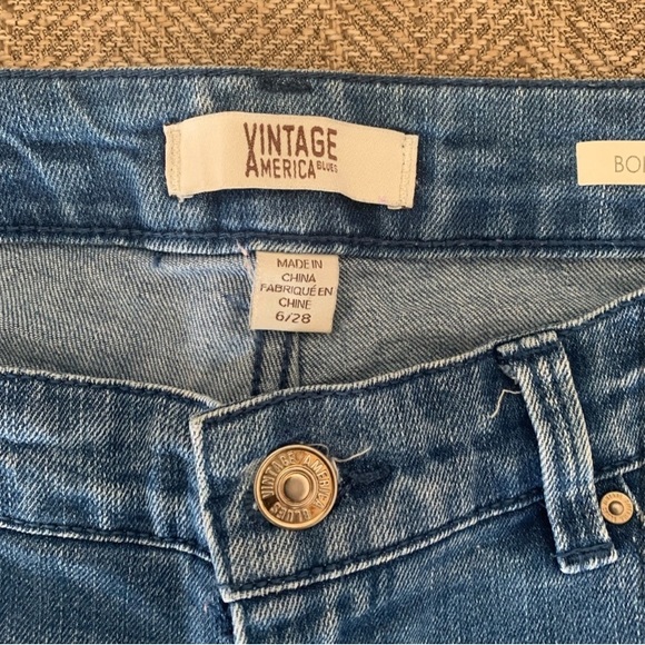 Excellent Preowned Condition Vintage America Blues Boho Cropped Jeans Size 6. - Picture 4 of 7